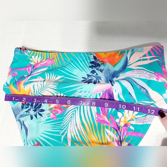 🦃Xhilaration High Leg High Waist Multicolor Tropical Bikini Bottoms Size M NWOT - Picture 9 of 9